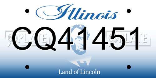CQ41451 Illinois License Plate