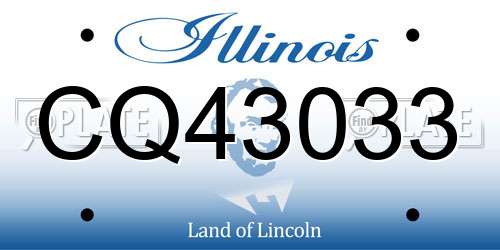 CQ43033 Illinois License Plate