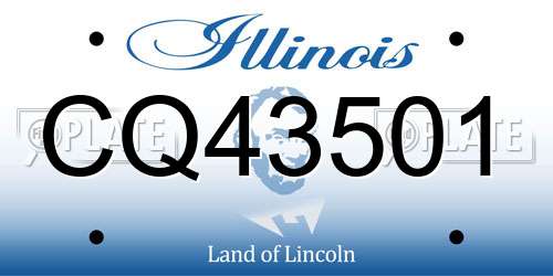 CQ43501 Illinois License Plate