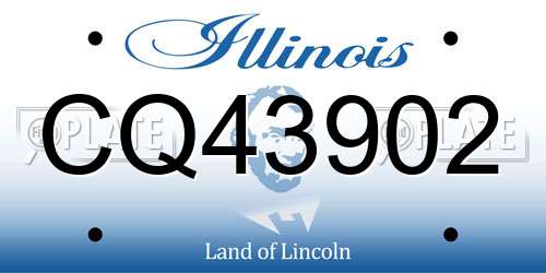 CQ43902 Illinois License Plate