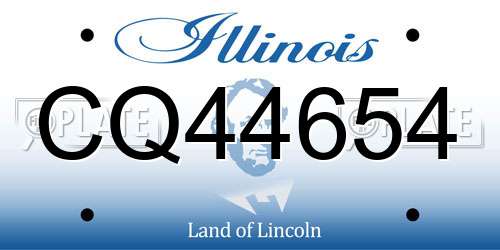 CQ44654 Illinois License Plate