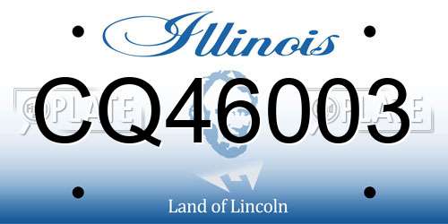 CQ46003 Illinois License Plate