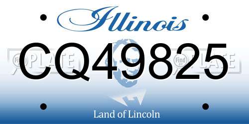 CQ49825 Illinois License Plate