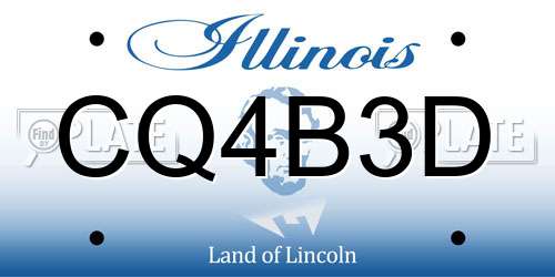 CQ4B3D Illinois License Plate
