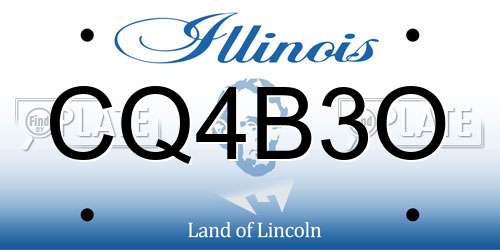 CQ4B3O Illinois License Plate