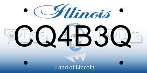 CQ4B3Q Illinois License Plate