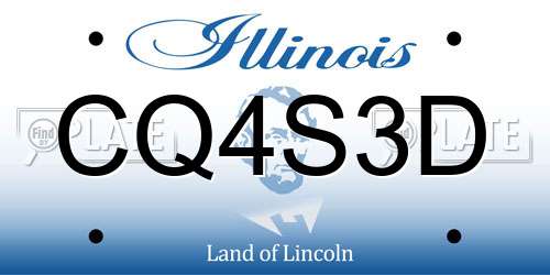 CQ4S3D Illinois License Plate