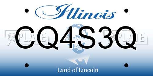 CQ4S3Q Illinois License Plate