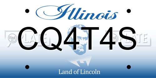 CQ4T4S Illinois License Plate