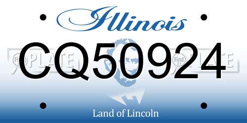 CQ50924 Illinois License Plate