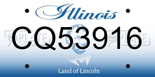 CQ53916 Illinois License Plate