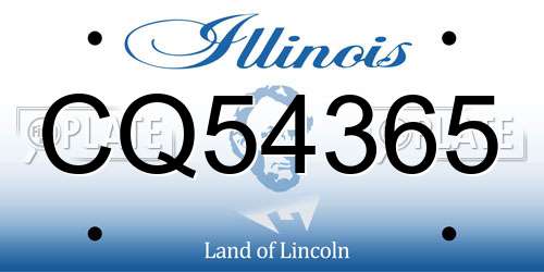 CQ54365 Illinois License Plate