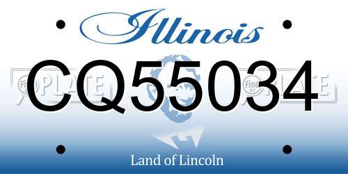 CQ55034 Illinois License Plate