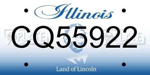 CQ55922 Illinois License Plate