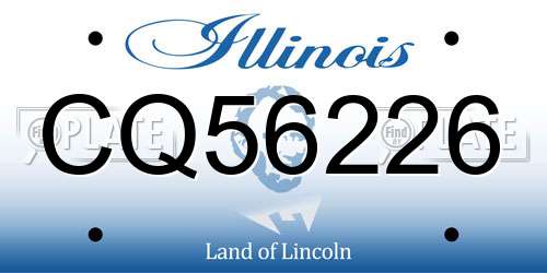 CQ56226 Illinois License Plate