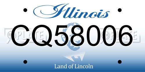 CQ58006 Illinois License Plate