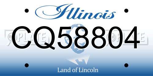 CQ58804 Illinois License Plate