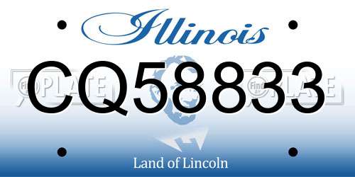 CQ58833 Illinois License Plate