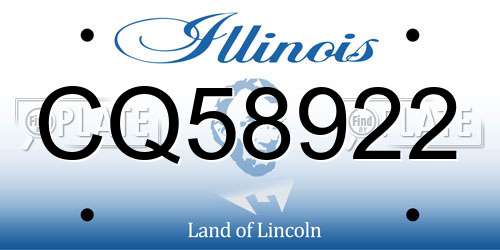 CQ58922 Illinois License Plate