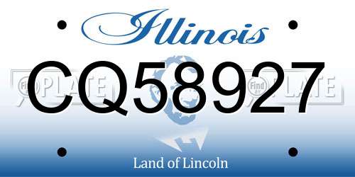 CQ58927 Illinois License Plate