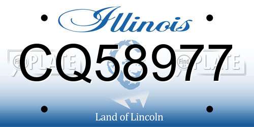 CQ58977 Illinois License Plate