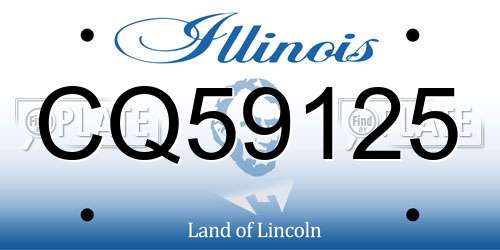 CQ59125 Illinois License Plate