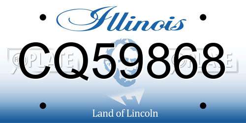 CQ59868 Illinois License Plate