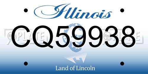 CQ59938 Illinois License Plate