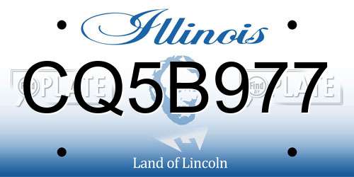 CQ5B977 Illinois License Plate