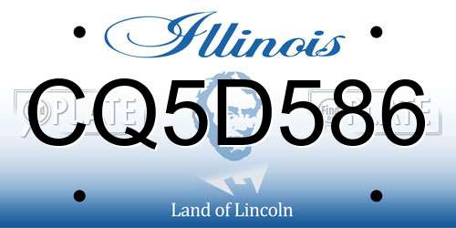CQ5D586 Illinois License Plate
