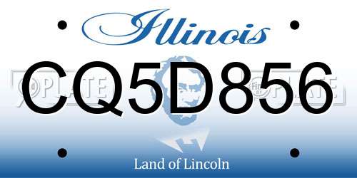 CQ5D856 Illinois License Plate