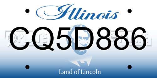 CQ5D886 Illinois License Plate