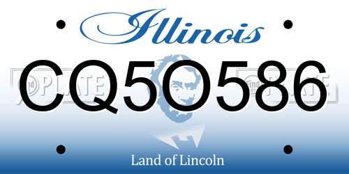 CQ5O586 Illinois License Plate