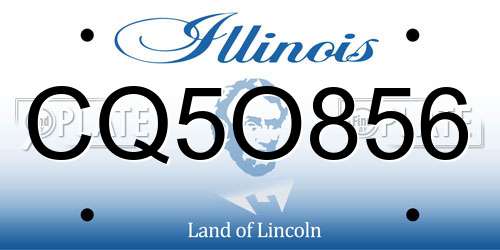 CQ5O856 Illinois License Plate