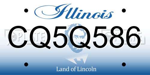 CQ5Q586 Illinois License Plate