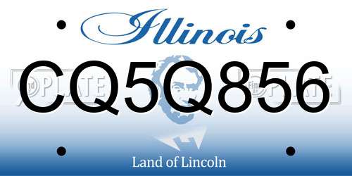 CQ5Q856 Illinois License Plate