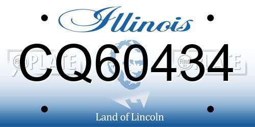CQ60434 Illinois License Plate