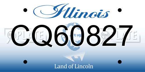 CQ60827 Illinois License Plate