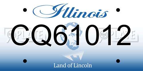 CQ61012 Illinois License Plate