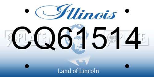 CQ61514 Illinois License Plate
