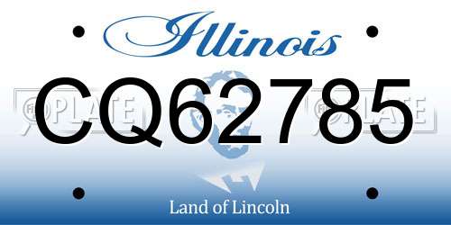 CQ62785 Illinois License Plate
