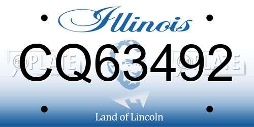 CQ63492 Illinois License Plate
