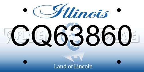 CQ63860 Illinois License Plate