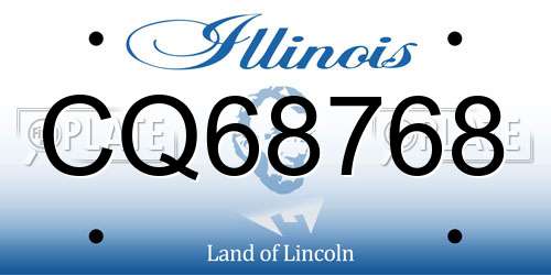 CQ68768 Illinois License Plate