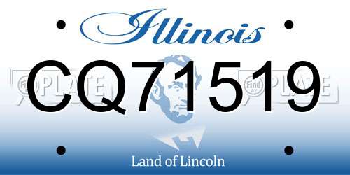 CQ71519 Illinois License Plate