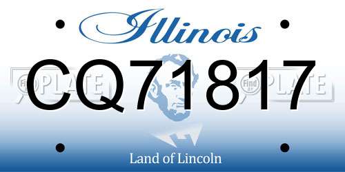 CQ71817 Illinois License Plate