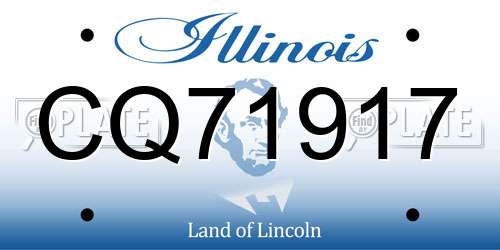CQ71917 Illinois License Plate