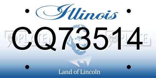 CQ73514 Illinois License Plate