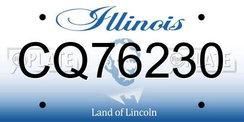 CQ76230 Illinois License Plate
