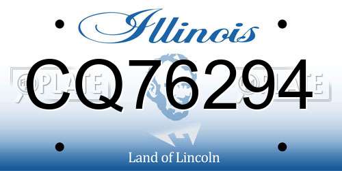 CQ76294 Illinois License Plate